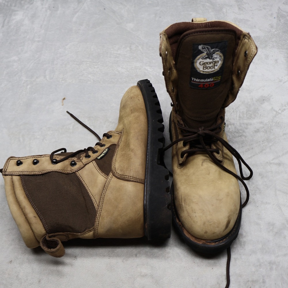 Georgia Mens 9W Work Boots Brown Gore-Tex Insulated Waterproof Utility G8213 VTG